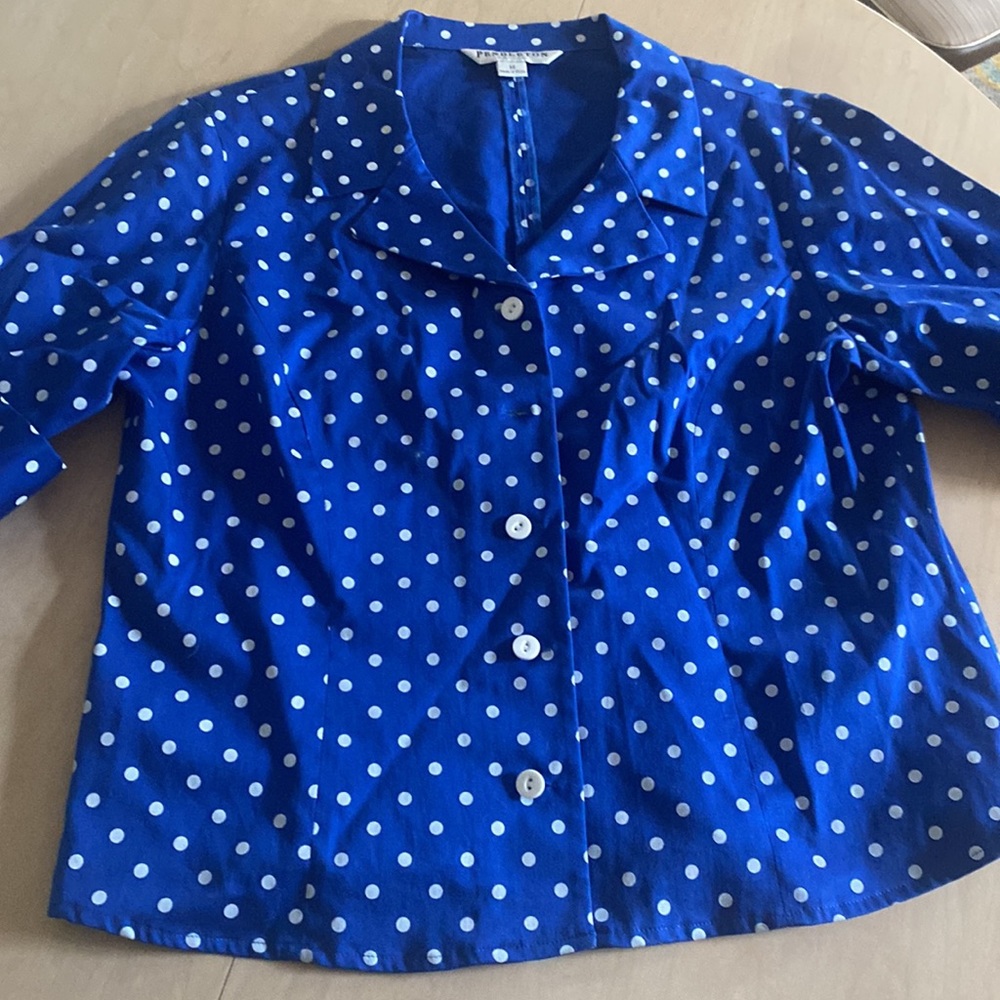 Pendleton Cotton Button Up Polka Dot Spring Top/S… - image 5
